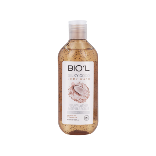 شامپو بدن ژلی  بیول مدل Silky Coco مناسب پوست معمولی تا چرب 400 میل